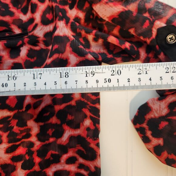 Kut From The Kloth Small Sheer Pink Animal Print Blouse - Picture 6 of 8